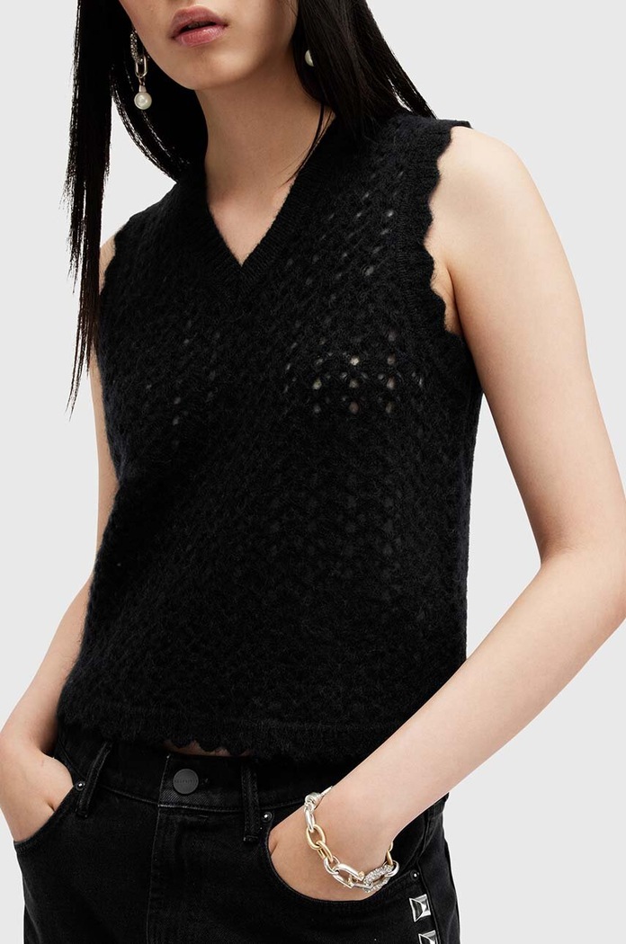 Vuneni prsluk AllSaints VIVIAN TANK W057KB crna AW24