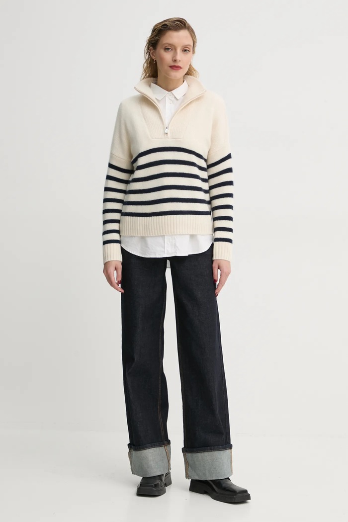 From Future Pulover de casmir WPM01135 bej SS25