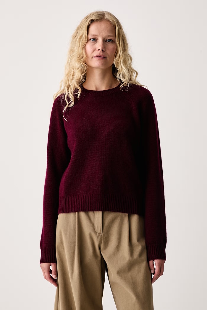 From Future Sweter damski kaszmirowy bordowy WPR00005