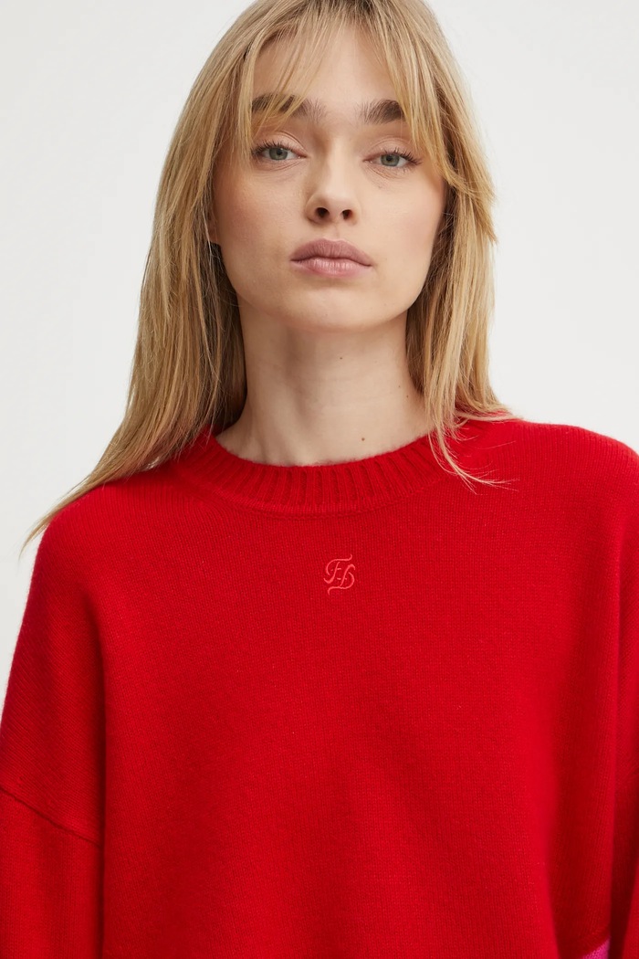 FROM FUTURE sweter kaszmirowy czerwony WPR02157