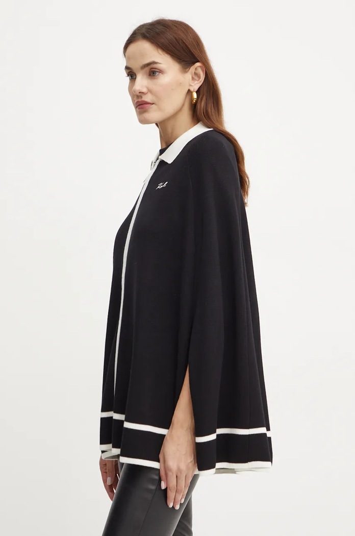 Karl Lagerfeld poncho wzorzyste czarny 246W2001