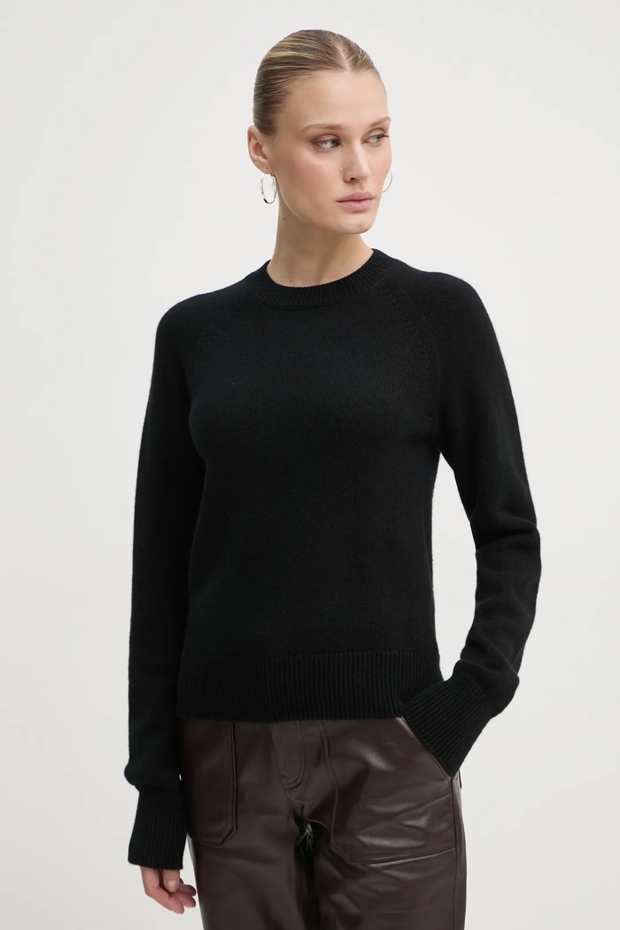 A.L.C. pulover de casmir Ashtyn subtiri negru 7SWPO01029