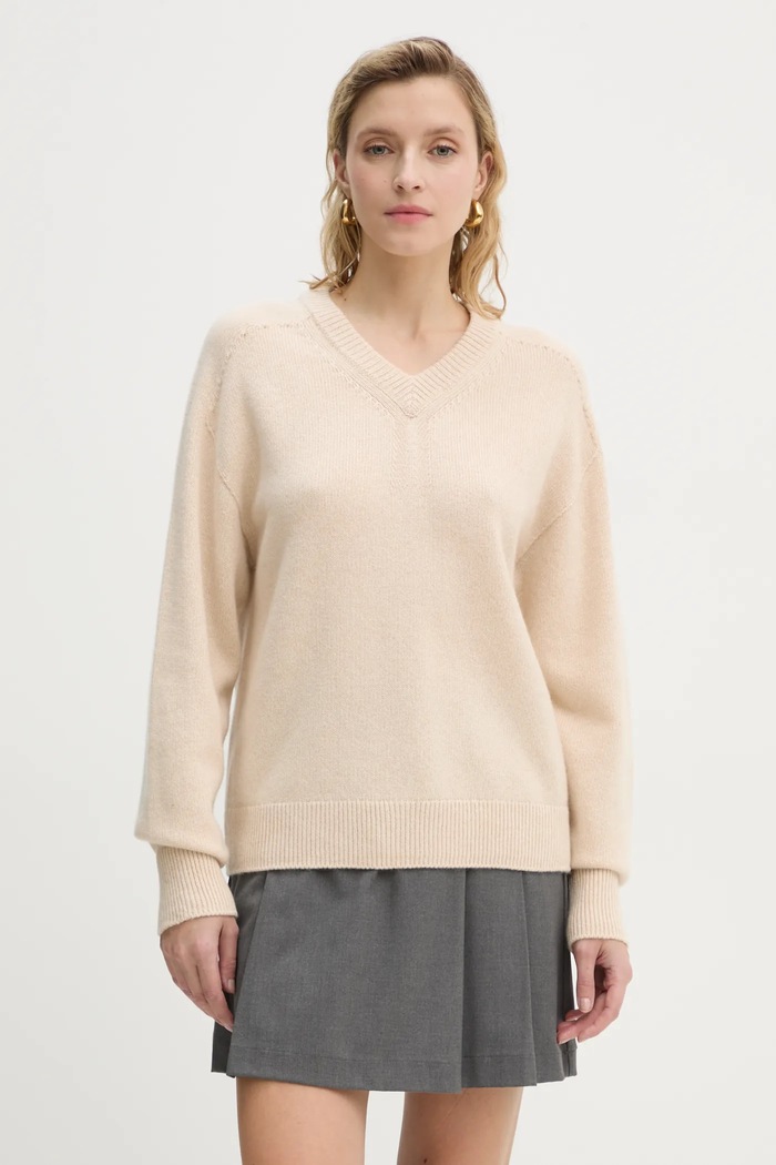 A.L.C. pulover de casmir Calven grosime medie bej 7SWPO01027