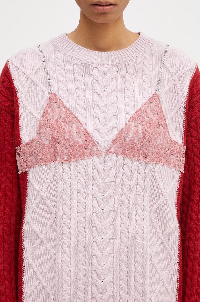 Andersson Bell woolen jumper Lace Lingerie Boyfriend-Fit Knit pink atb1183w
