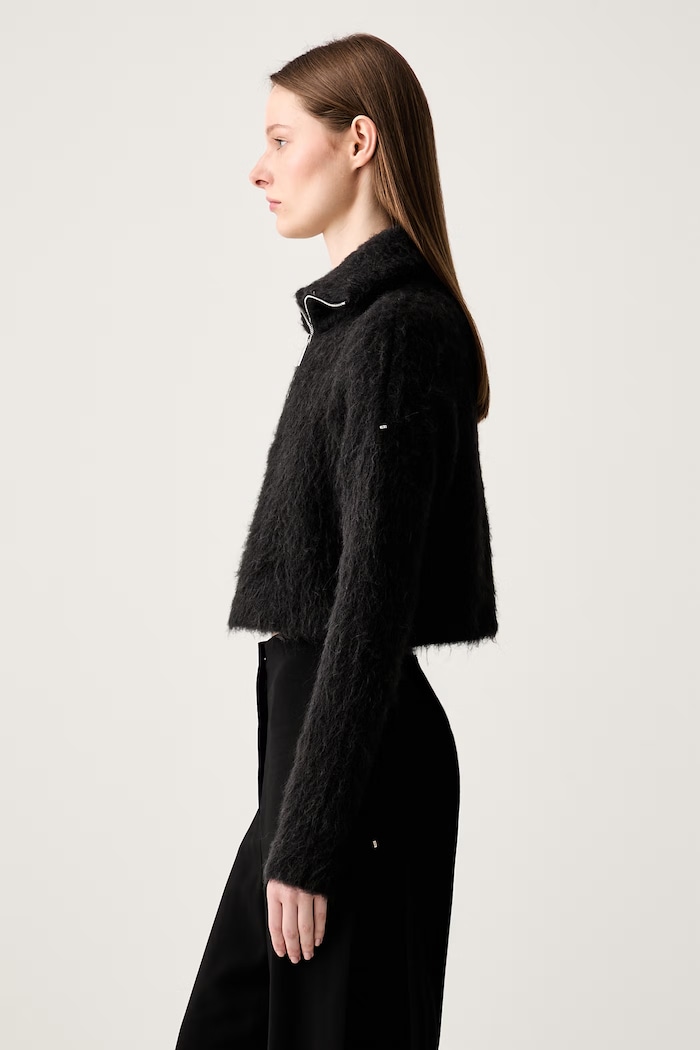Sportmax Falcone sveter na gombíky s vlnou dámsky 2422366172600 čierna AW24