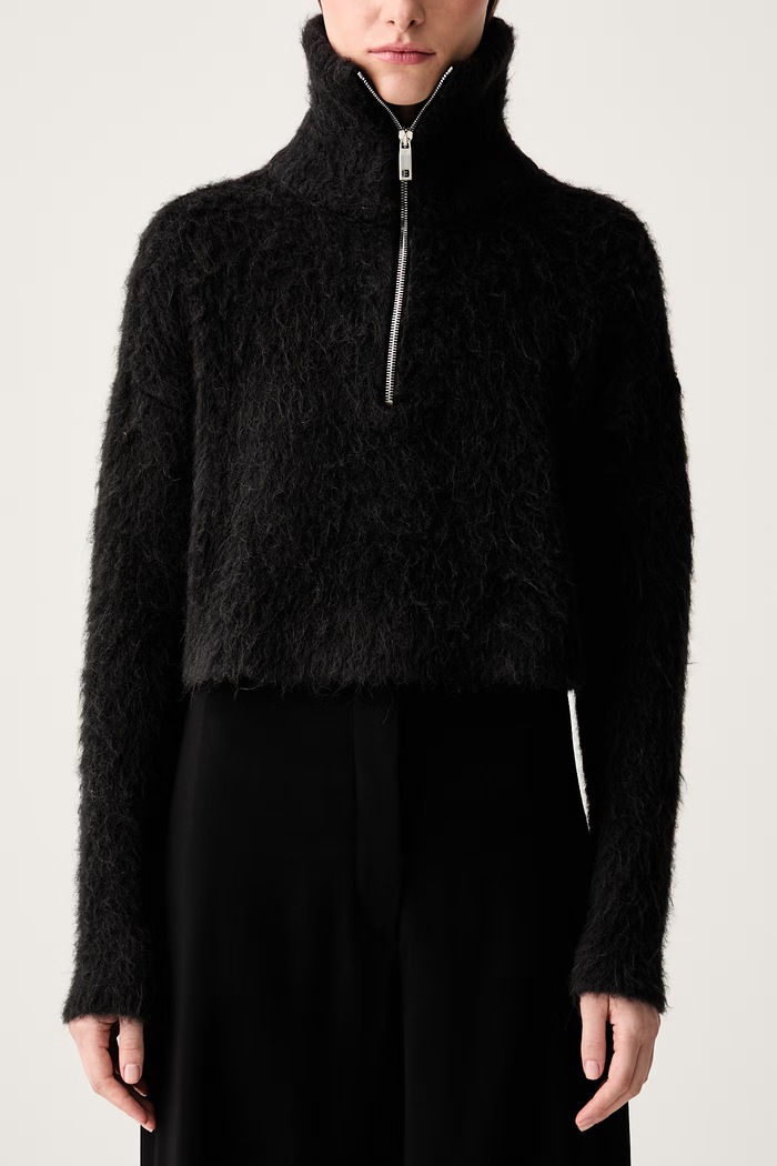 Sportmax Falcone cardigan cu lână pentru femei negru 2422366172600