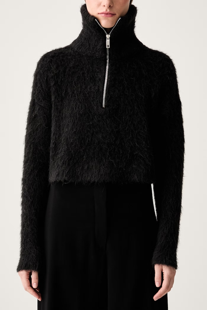 Sportmax Falcone sweter rozpinany z wełną damski czarny 2422366172600