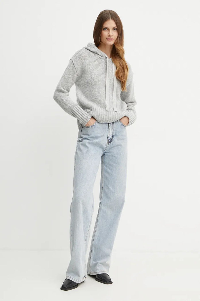 Forte Forte sweter wełniany 13337.myknit szary AW24