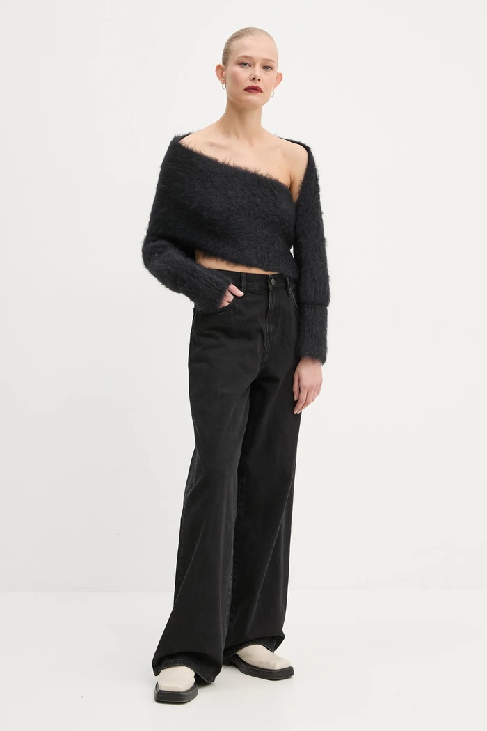Sunnei esarfa de lana RTWWKNW002 negru AW24