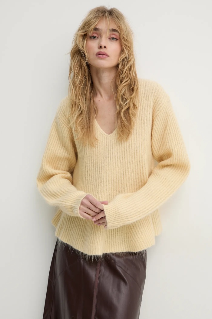 By Malene Birger pulover de lana COVA groase galben 103003