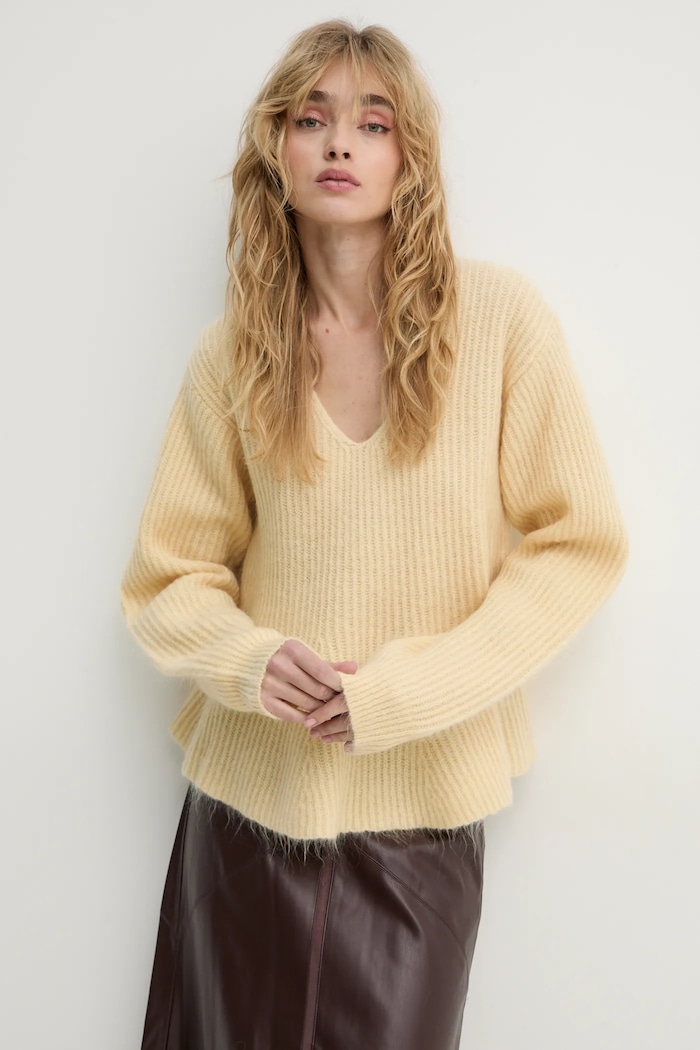 By Malene Birger pulover de lana COVA groase galben 103003