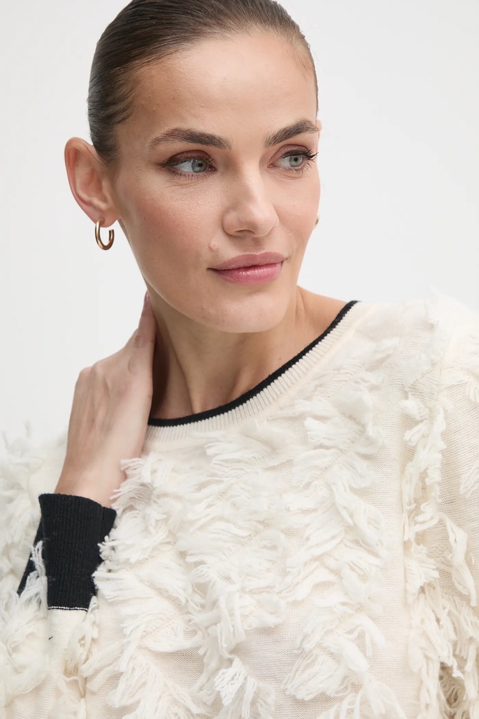 Pulover s primesjo volne OUI 89939 bež