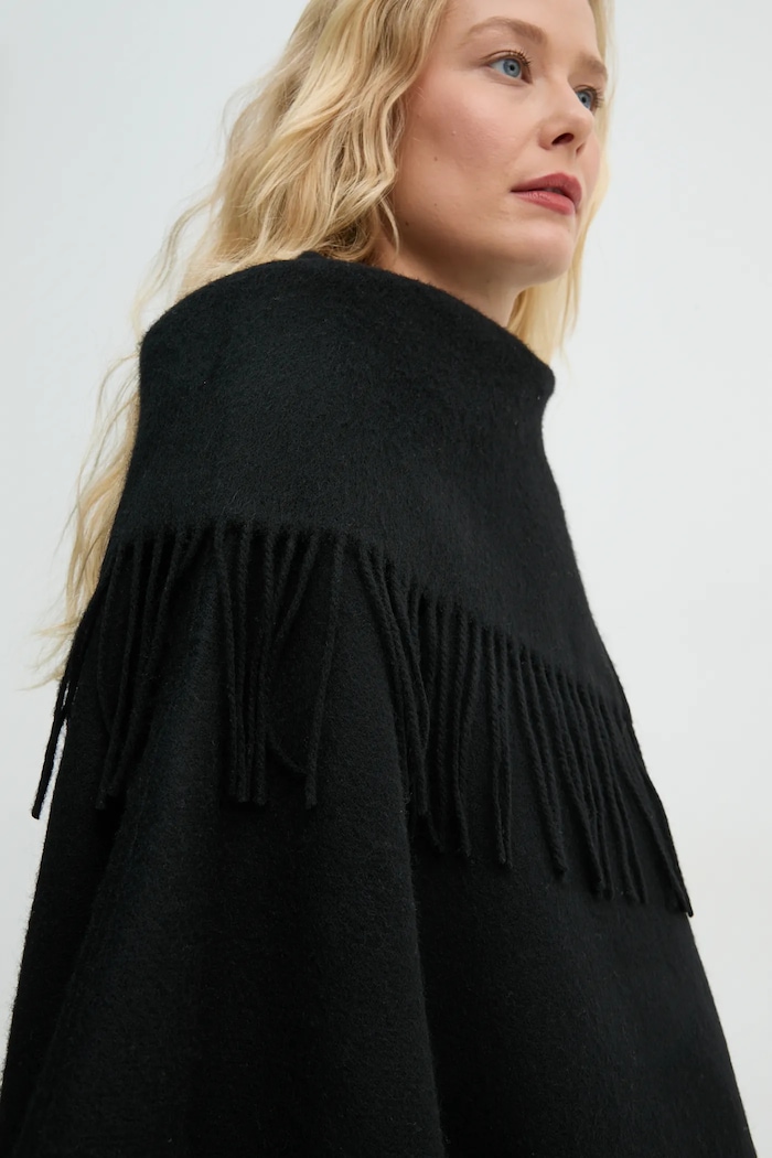 By Malene Birger poncho wełniane TURTMA Q70455023Z czarny