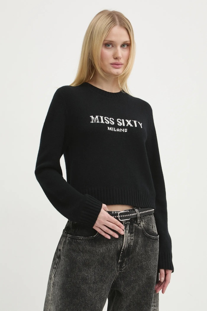 Вовняний светр Miss Sixty вовна чорний 6L4RJ4360000