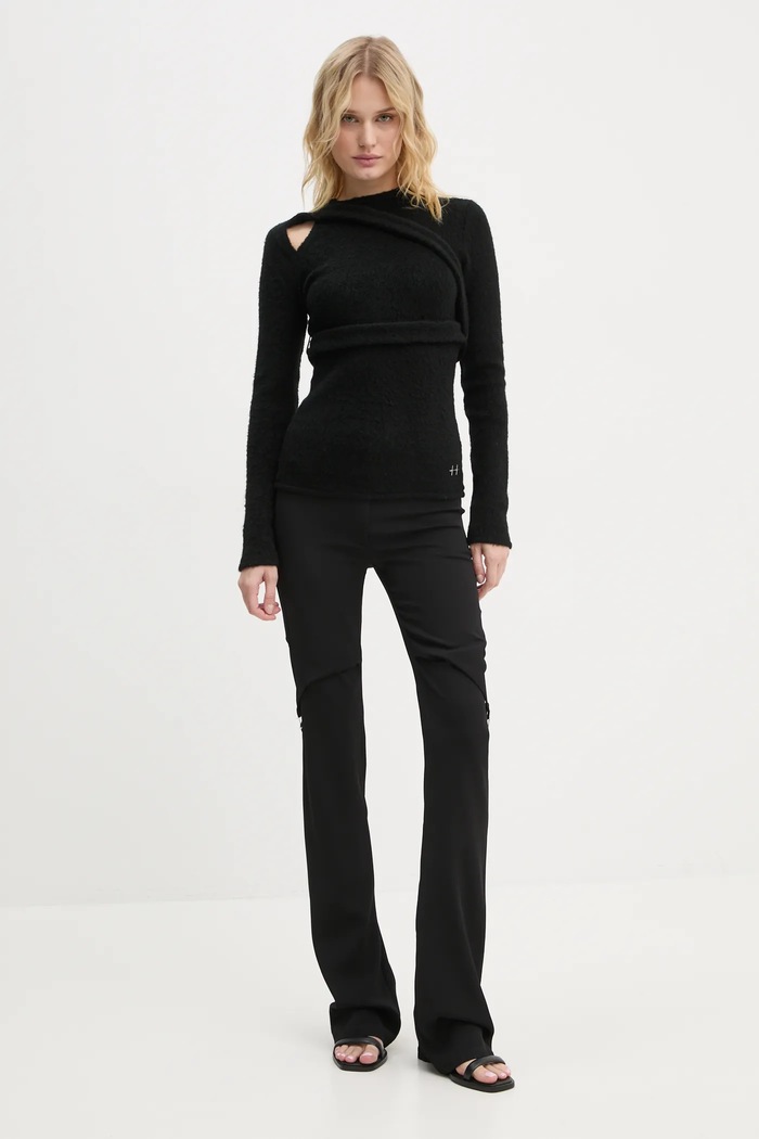 Pulover s primesjo volne Heliot Emil AW24.W.07.065.BLK01 črna AW24