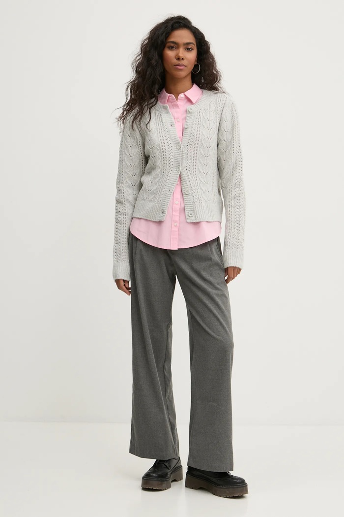 Hollister Co. cardigan KI350.4253.112 gri AW24