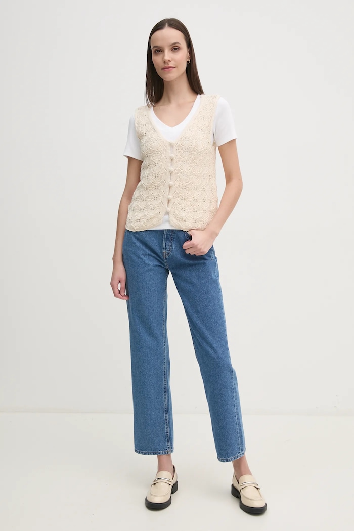 Vesta s příměsí lnu Hoss Intropia 6318053 béžová AW24