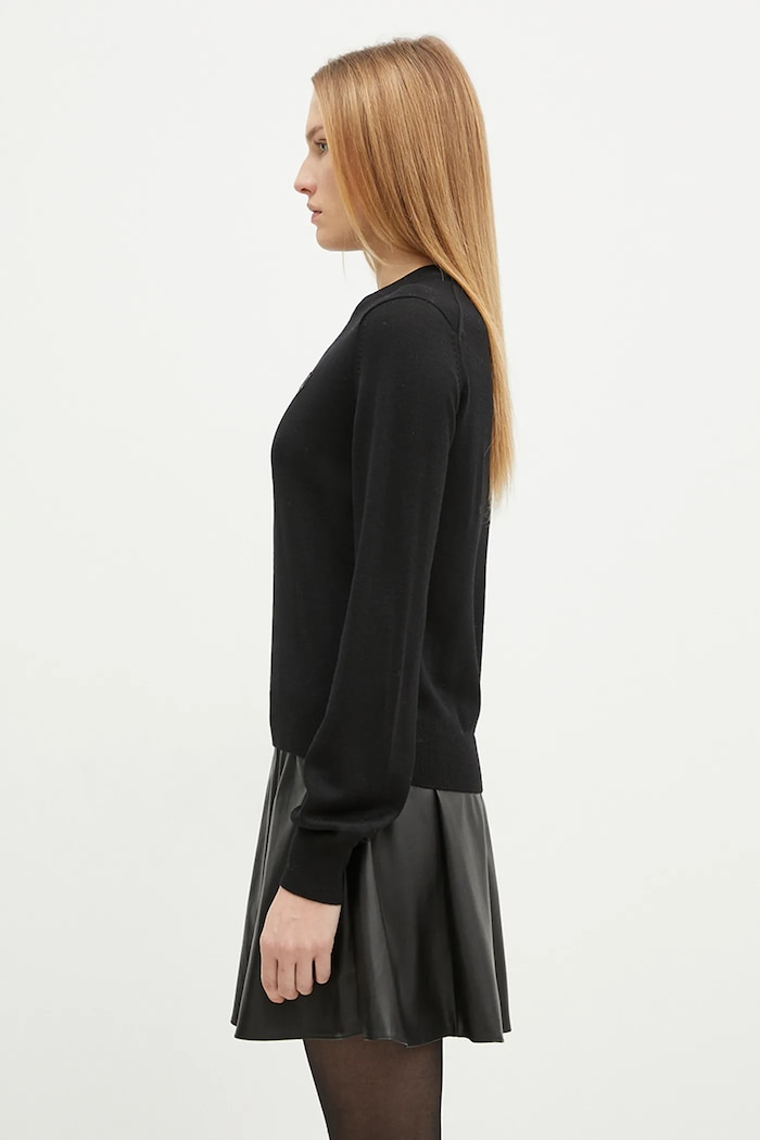 Maison Kitsuné sweter wełniany Bold Fox Head Patch MW00801KT1036 czarny SS25