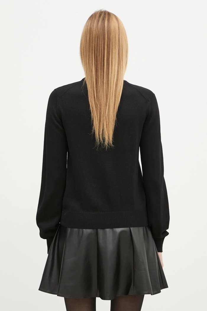 Odzież Maison Kitsuné sweter wełniany Bold Fox Head Patch MW00801KT1036 czarny