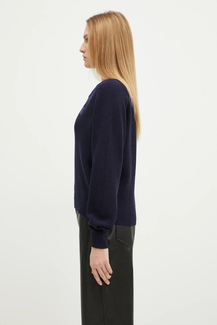 Μάλλινο πουλόβερ Maison Kitsuné Bold Fox Head Patch LW00814KT1093 σκούρο μπλε AW24