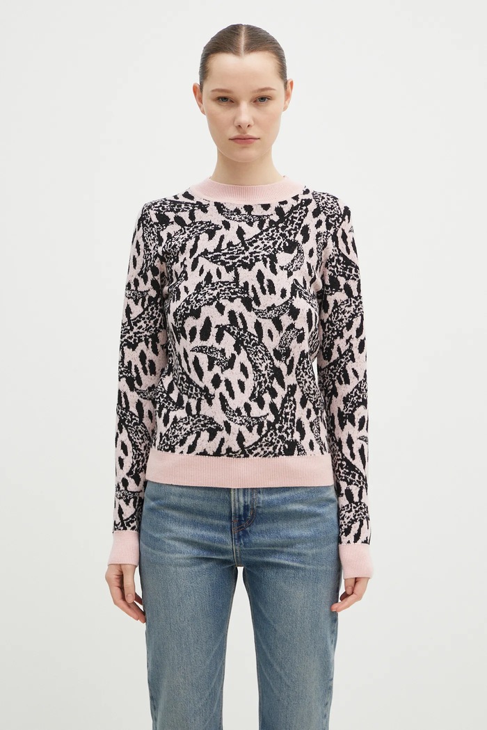 Fiorucci wool blend jumper Pink Banimalier round neck pink W01FPKSW195KN03PN04