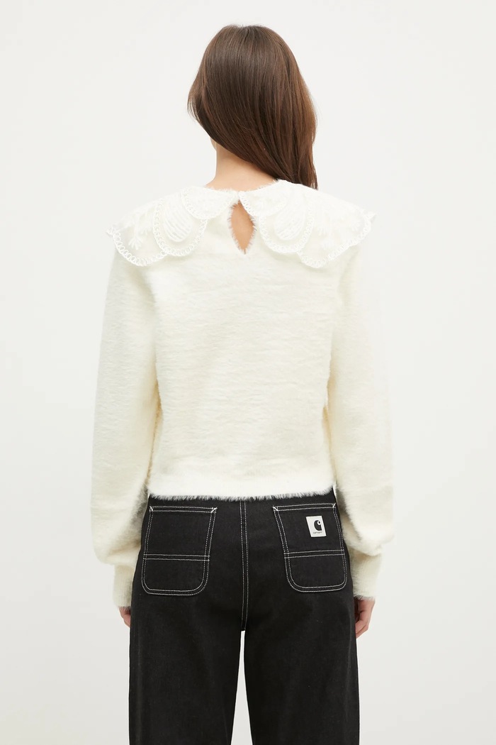 Odzież Rotate sweter Lace Collar Knit 113212269 beżowy