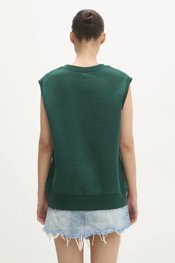 Clothing Sporty & Rich cotton gilet Yankees Serif V-Neck ST045505300GR10 green