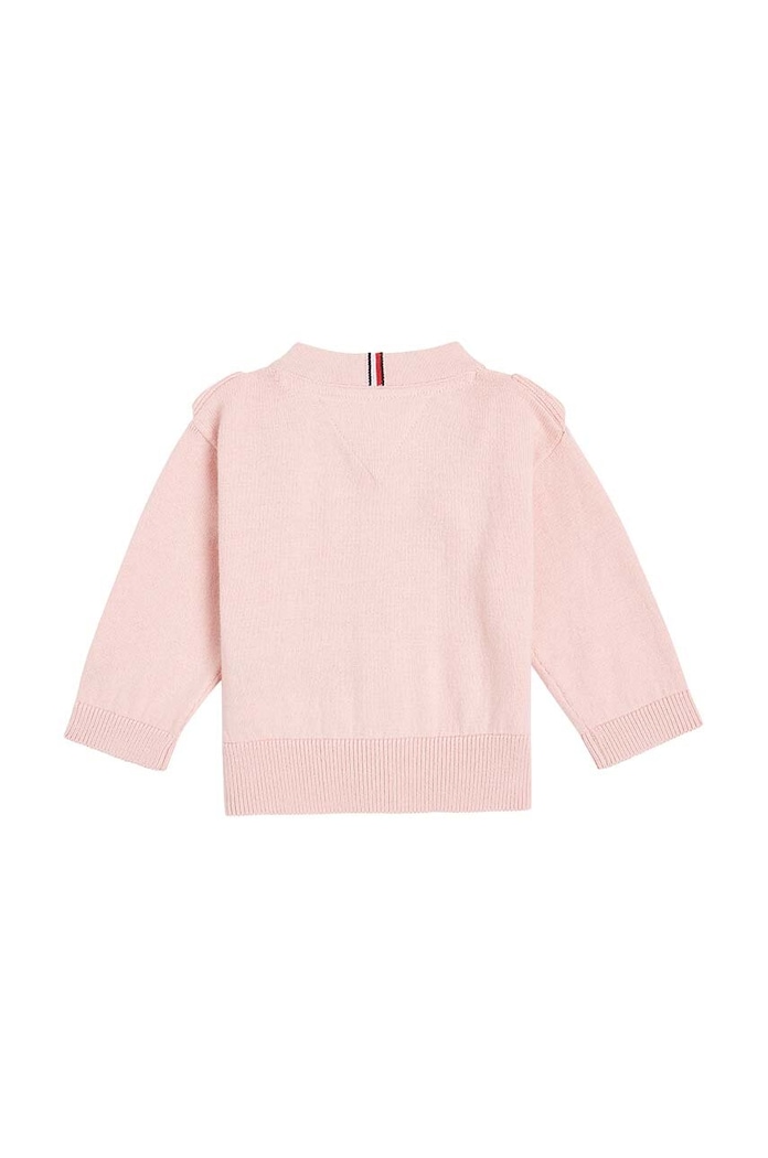 Tommy Hilfiger kardigan bawełniany niemowlęcy KN0KN01847.9BYH różowy AW24