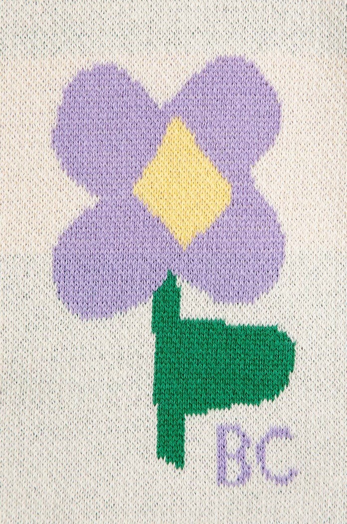 Pamučni kardigan za bebe Bobo Choses Pansy Flower 224AB089 bijela
