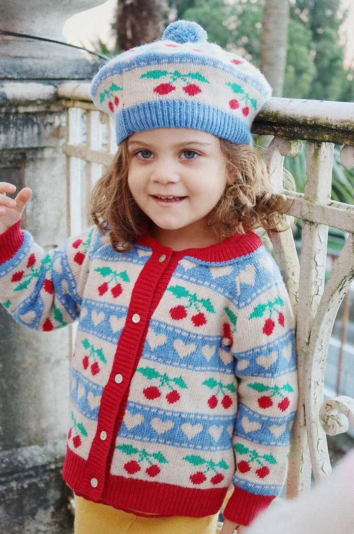 Detský vlnený kardigan Konges Sløjd BELOU KNIT CARDIGAN vlna modrá KS101424