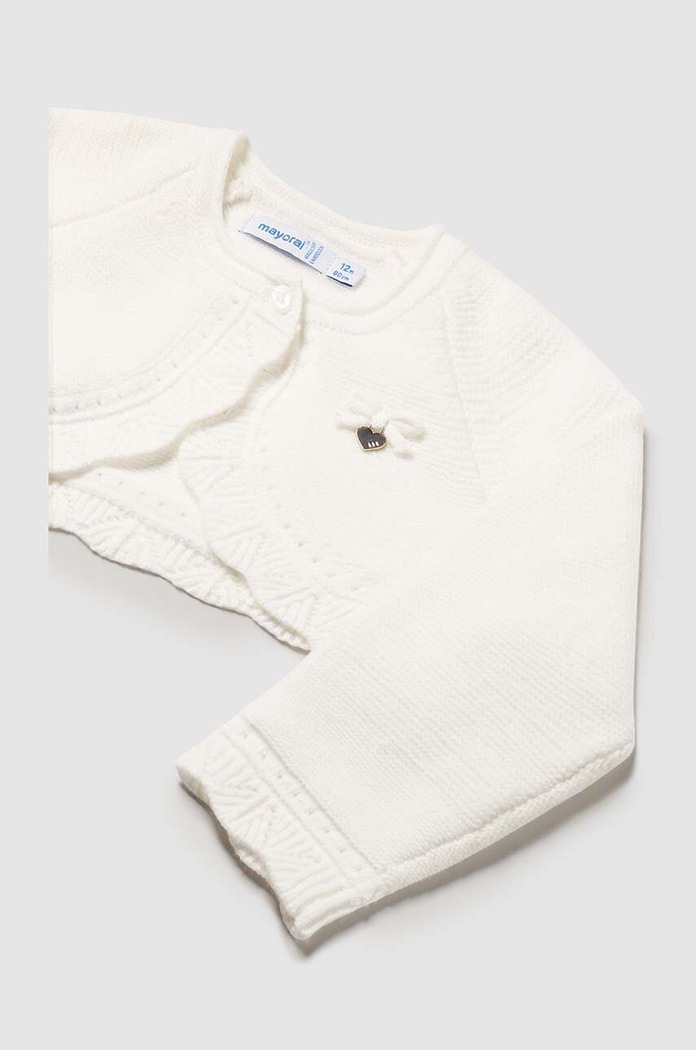 Mayoral sweter z domieszką wełny dziecięcy 308.4B.Baby.9BYH beżowy AW24