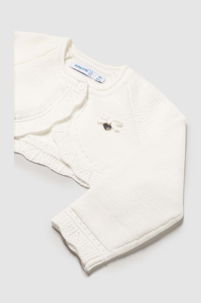 Mayoral sweter z domieszką wełny dziecięcy 308.4B.Baby.9BYH beżowy AW24