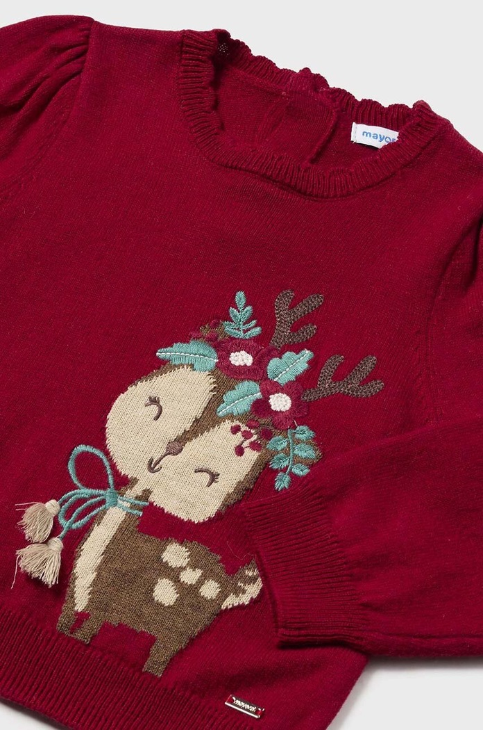 Mayoral sweter z domieszką wełny niemowlęcy 2322.4C.Baby.9BYH czerwony AW24
