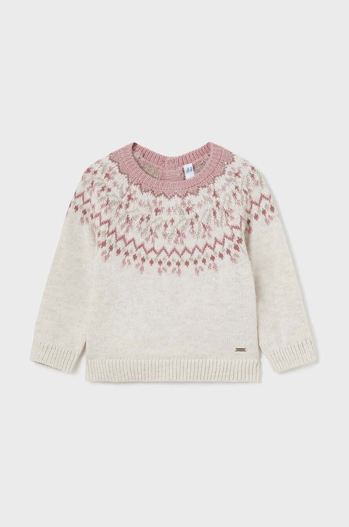 Mayoral sweter z domieszką wełny dziecięcy z domieszką wełny różowy 2323.4D.Baby.9BYH