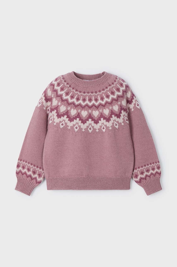 Mayoral sweter z domieszką wełny dziecięcy z domieszką wełny różowy 4358.6E.Mini.9BYH