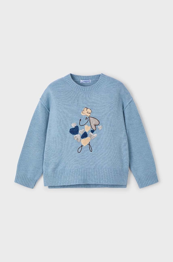 Mayoral sweter z domieszką wełny dziecięcy z domieszką wełny niebieski 4359.6F.Mini.9BYH