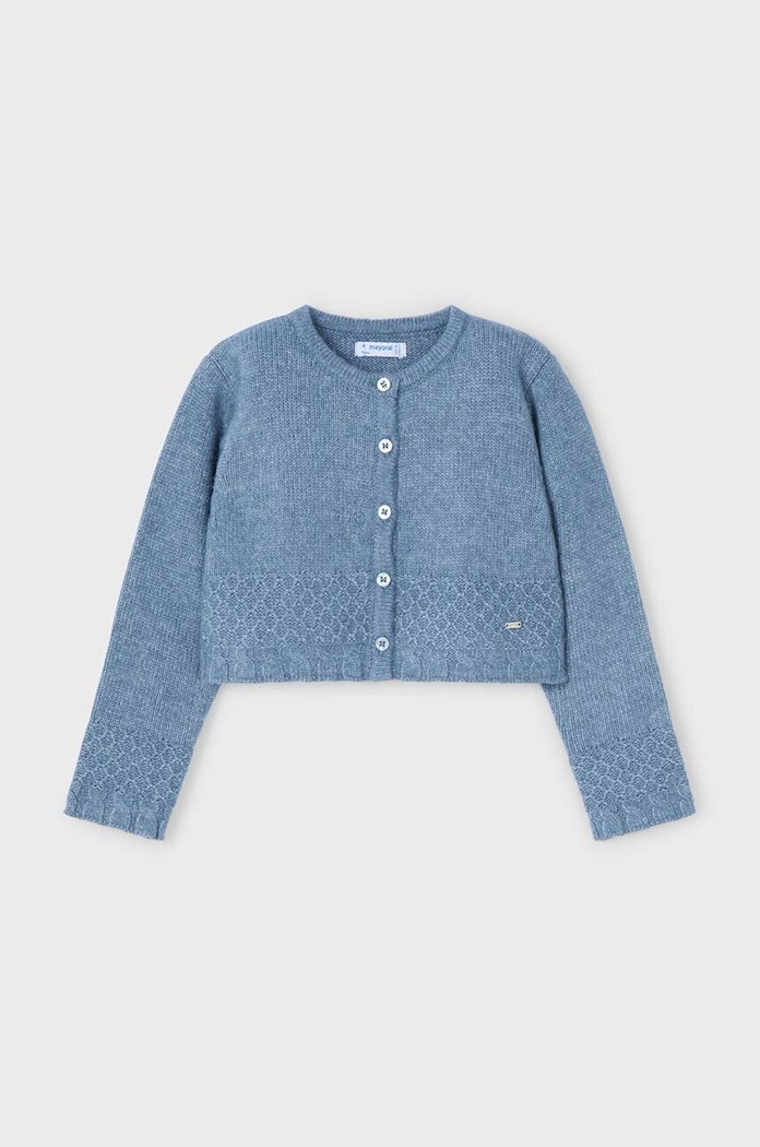 Mayoral sweter z domieszką wełny dziecięcy z domieszką wełny niebieski 4361.6B.Mini.9BYH