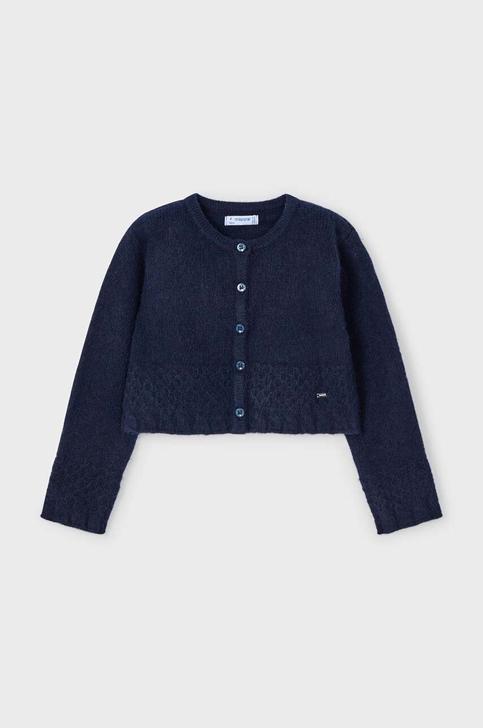Mayoral sweter z domieszką wełny dziecięcy z domieszką wełny granatowy 4361.6B.Mini.9BYH
