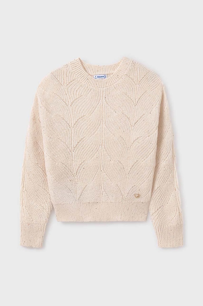 Mayoral sweter z domieszką wełny dziecięcy z domieszką wełny beżowy 7303.8B.Junior.9BYH