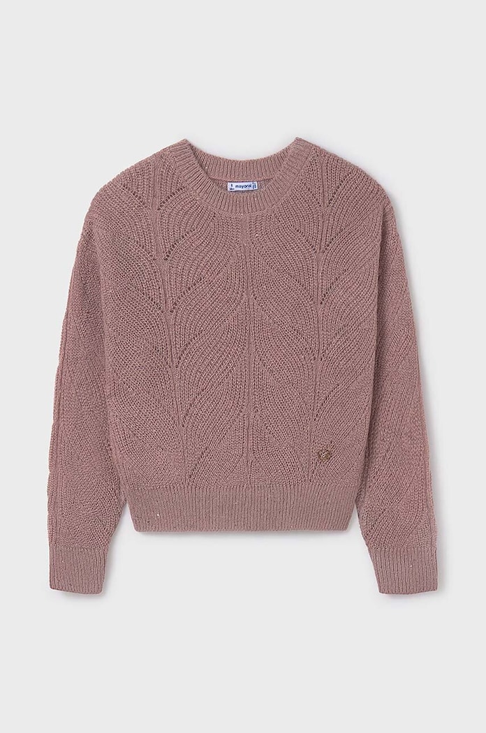 Mayoral sweter z domieszką wełny dziecięcy z domieszką wełny różowy 7303.8B.Junior.9BYH