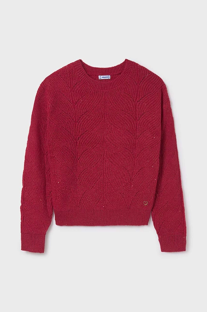 Mayoral sweter z domieszką wełny dziecięcy z domieszką wełny bordowy 7303.8B.Junior.9BYH