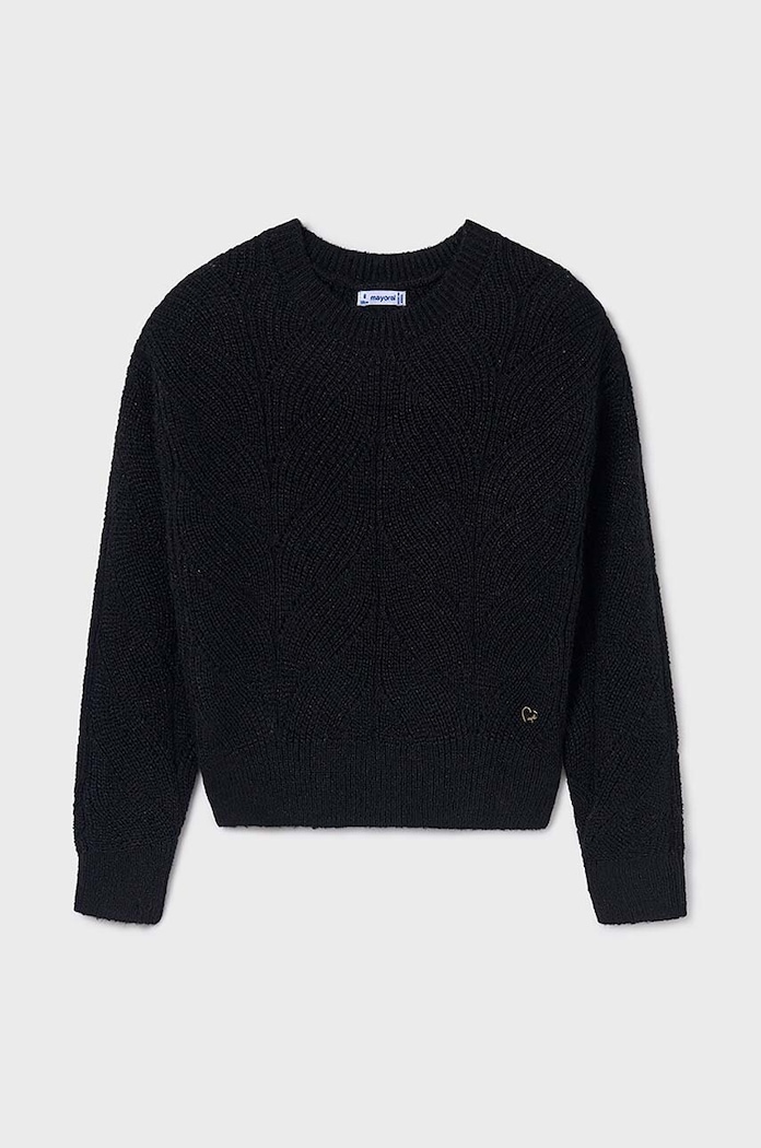 Mayoral sweter z domieszką wełny dziecięcy z domieszką wełny czarny 7303.8B.Junior.9BYH