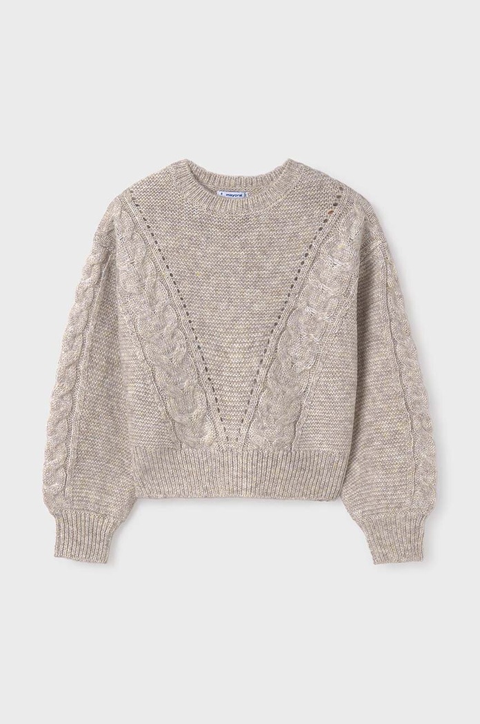 Mayoral sweter z domieszką wełny dziecięcy z domieszką wełny beżowy 7310.8G.Junior.9BYH