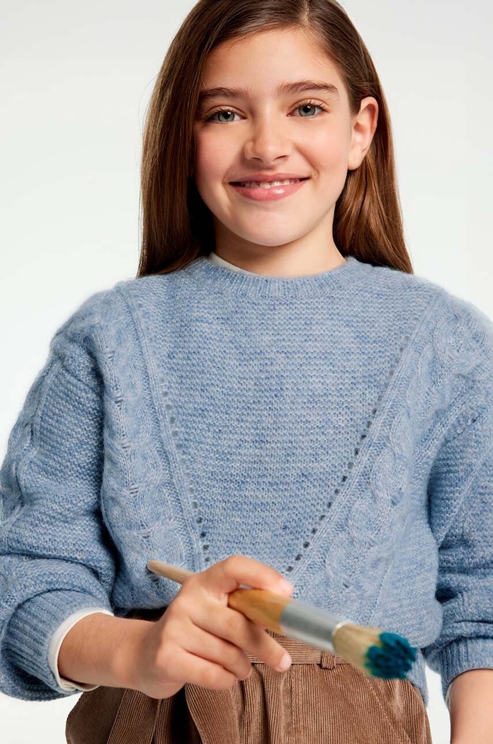Mayoral sweter z domieszką wełny dziecięcy z domieszką wełny niebieski 7310.8G.Junior.9BYH