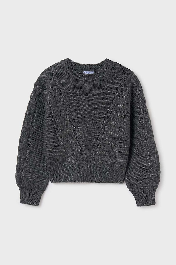 Mayoral sweter z domieszką wełny dziecięcy z domieszką wełny szary 7310.8G.Junior.9BYH