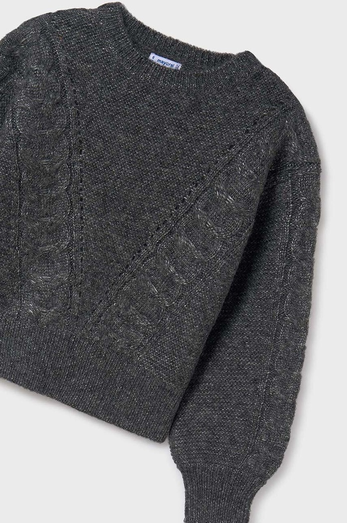 Mayoral sweter z domieszką wełny dziecięcy 7310.8G.Junior.9BYH szary AW24