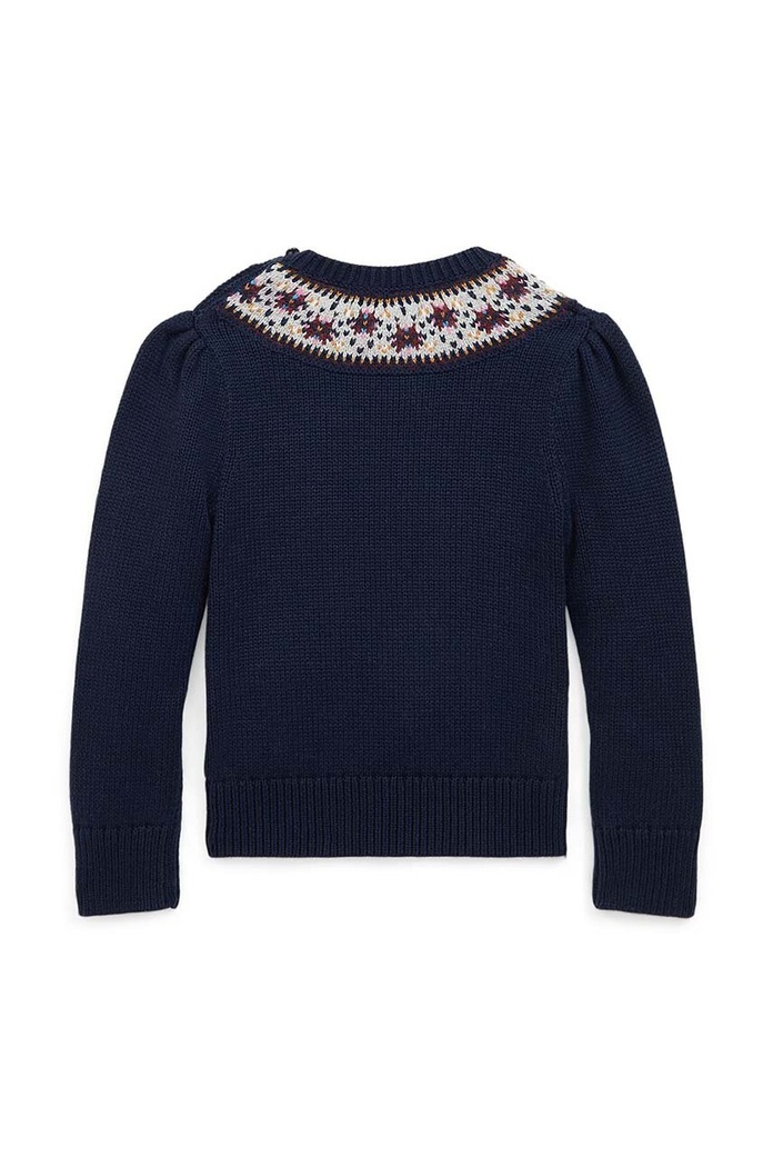 Момиче Детски памучен пуловер Polo Ralph Lauren 312950806001 тъмносин