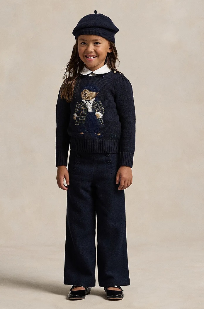 Polo Ralph Lauren sweter bawełniany dziecięcy 312951750001 granatowy