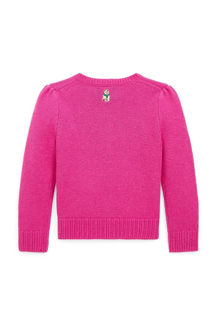 Vuneni dječji kardigan Polo Ralph Lauren 312950809001 roza AW24