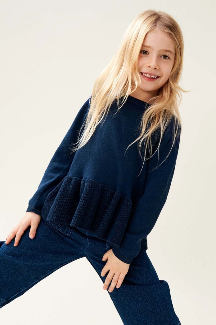 Παιδικό πουλόβερ Liewood Esme Lurex Knit Jumper άλλο σκούρο μπλε LW19547